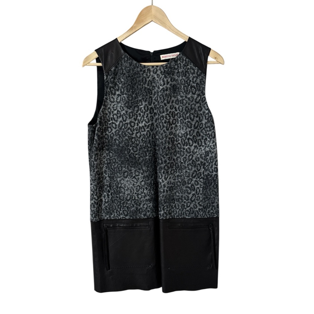 Rebecca Taylor Gray Leopard Print Dress